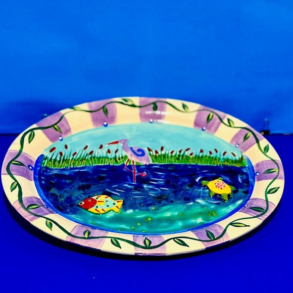 NEW… 18” Nautical Serving Platter, by Chesapeake Bay Company, Decorative Ceramic - Picture 1 of 16